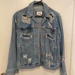 Forever 21 Distressed Denim Jacket